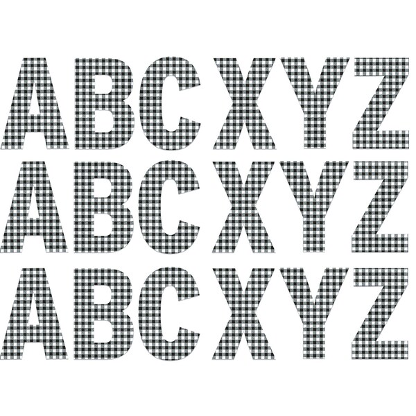 Eureka Gingham Jumbo 7in. Deco Letters, 387PK 850008 - main